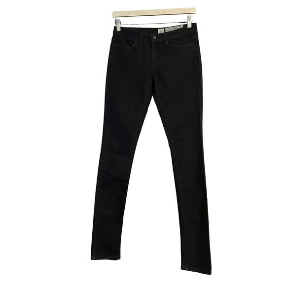 Allsaints Spitalfields Women's Low Rise Ankle Skinny Jeans Solid Black SZ 28x34 - Picture 1 of 9